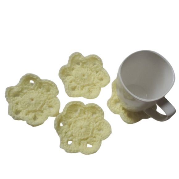 Handmade Flower Drink Hot/Cold Coasters-Set of 4 - Picture 5 of 5